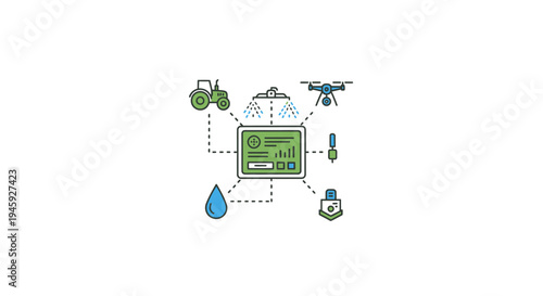 Smart Farming Technology Agriculture Concept.