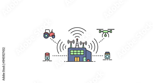 Smart Farm Technology Communication Network System.