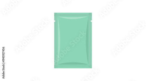 A green pouch on a white background.