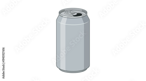 Gray soda can with pop top.