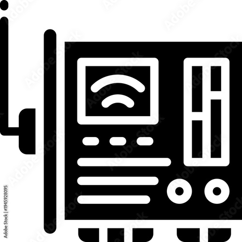 network interface card glyph icon. Strong and solid vector icon for websites, mobile interfaces, presentations, and visual branding. High quality and easy to edit.