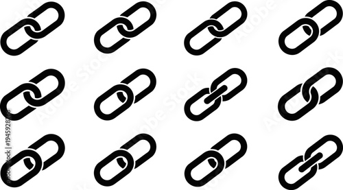 Set of colorful paper clips on white background office stationery closeup