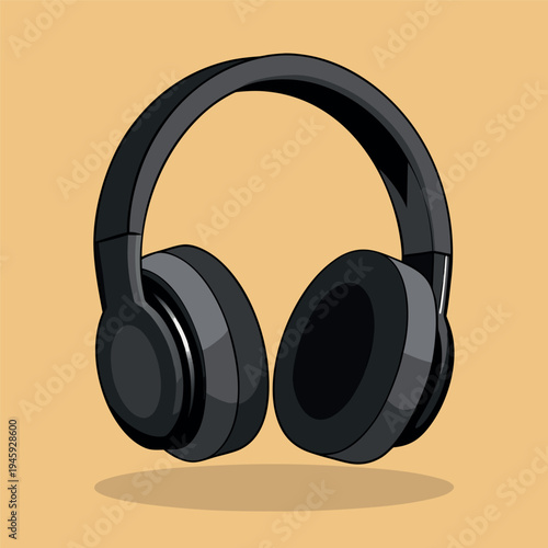 Black modern headphones with soft ear cushions