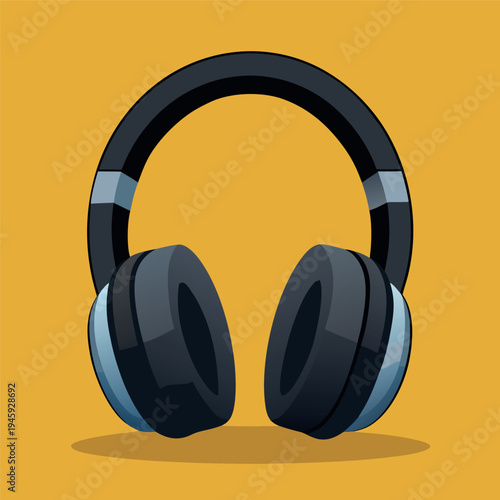 Black modern headphones with soft ear cushions