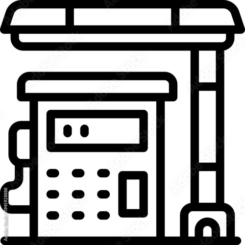 petrol station line icon. Clean and minimalist vector icon for websites, mobile apps, presentations, and logos. Fully scalable and customizable for any project.