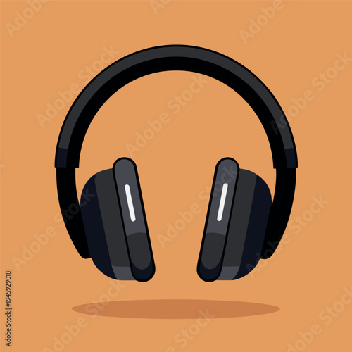 Black modern headphones with soft ear cushions