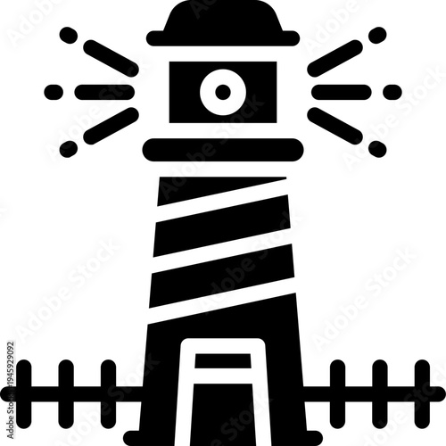 lighthouse glyph icon. Strong and solid vector icon for websites, mobile interfaces, presentations, and visual branding. High quality and easy to edit.