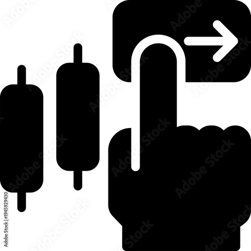 trading glyph icon. Strong and solid vector icon for websites, mobile interfaces, presentations, and visual branding. High quality and easy to edit.