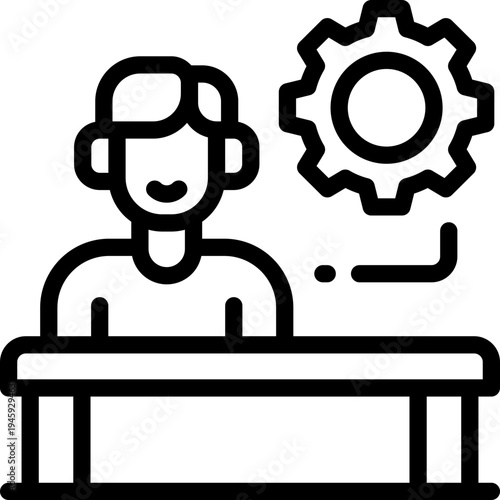 mentoring line icon. Clean and minimalist vector icon for websites, mobile apps, presentations, and logos. Fully scalable and customizable for any project.