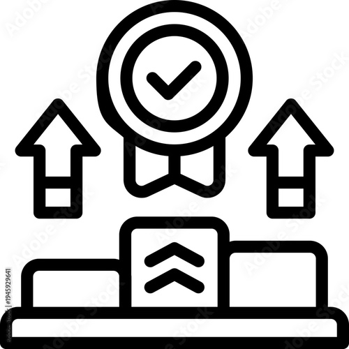 achievement line icon. Clean and minimalist vector icon for websites, mobile apps, presentations, and logos. Fully scalable and customizable for any project.