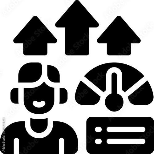 performance glyph icon. Strong and solid vector icon for websites, mobile interfaces, presentations, and visual branding. High quality and easy to edit.