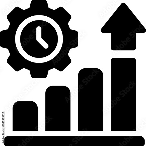 productivity glyph icon. Strong and solid vector icon for websites, mobile interfaces, presentations, and visual branding. High quality and easy to edit.