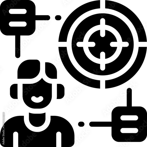 goal glyph icon. Strong and solid vector icon for websites, mobile interfaces, presentations, and visual branding. High quality and easy to edit.