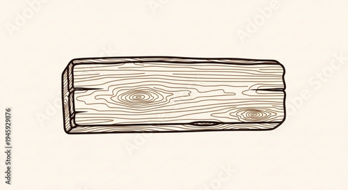 Wooden log with visible grain and texture on a neutral background detailed illustration