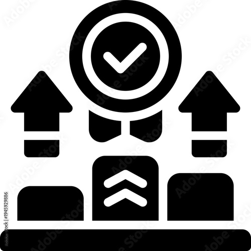 achievement glyph icon. Strong and solid vector icon for websites, mobile interfaces, presentations, and visual branding. High quality and easy to edit.