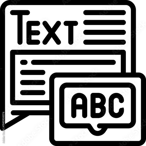 text bubble line icon. Clean and minimalist vector icon for websites, mobile apps, presentations, and logos. Fully scalable and customizable for any project.