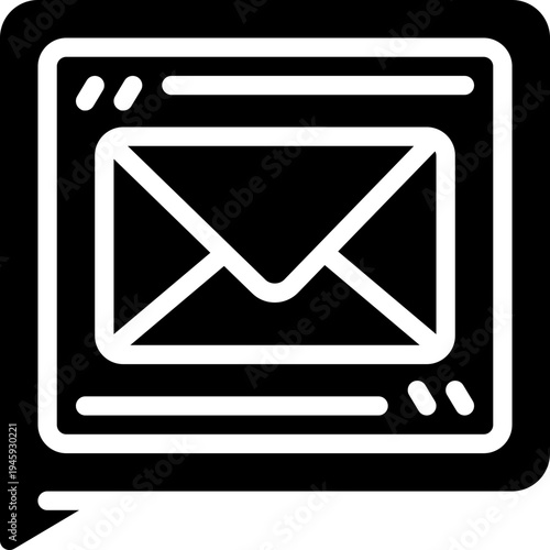 email glyph icon. Strong and solid vector icon for websites, mobile interfaces, presentations, and visual branding. High quality and easy to edit.