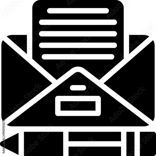 writer glyph icon. Strong and solid vector icon for websites, mobile interfaces, presentations, and visual branding. High quality and easy to edit.