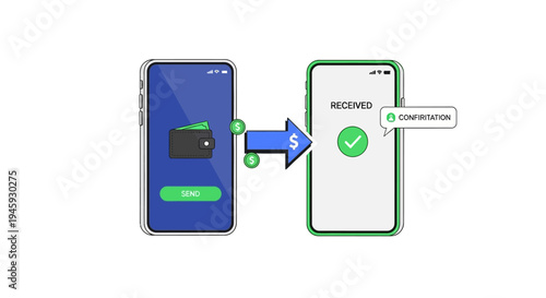 Smartphone Data Transfer Process Illustration.