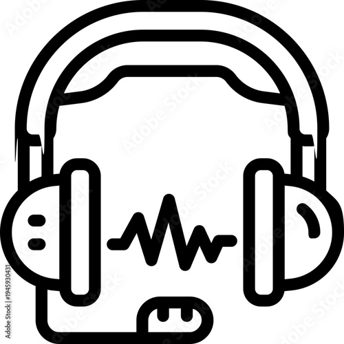 headset line icon. Clean and minimalist vector icon for websites, mobile apps, presentations, and logos. Fully scalable and customizable for any project.
