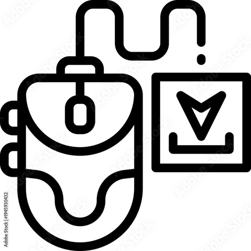 mouse line icon. Clean and minimalist vector icon for websites, mobile apps, presentations, and logos. Fully scalable and customizable for any project.