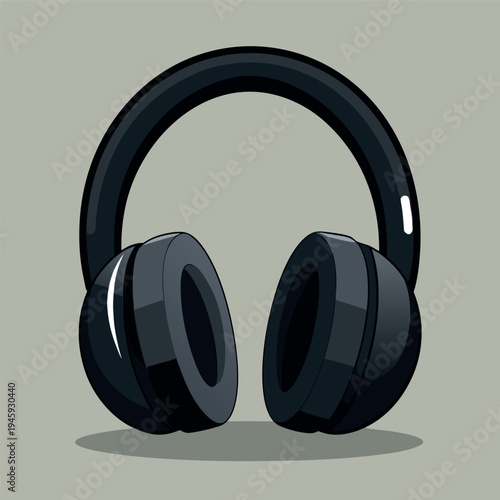Black modern headphones with soft ear cushions