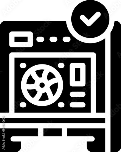 tower pc glyph icon. Strong and solid vector icon for websites, mobile interfaces, presentations, and visual branding. High quality and easy to edit.