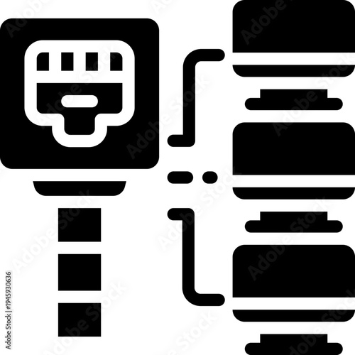 lan glyph icon. Strong and solid vector icon for websites, mobile interfaces, presentations, and visual branding. High quality and easy to edit.