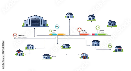 Smart Home Network System Illustration.