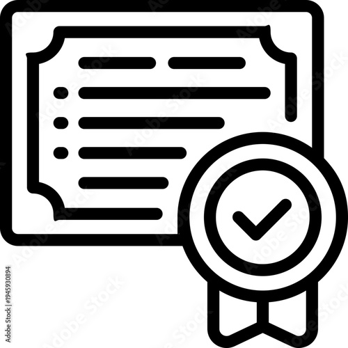 certificate line icon. Clean and minimalist vector icon for websites, mobile apps, presentations, and logos. Fully scalable and customizable for any project.