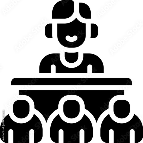 mentoring glyph icon. Strong and solid vector icon for websites, mobile interfaces, presentations, and visual branding. High quality and easy to edit.