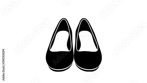 Women high heels abstract concept black white icon 