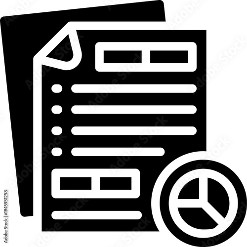 analysis glyph icon. Strong and solid vector icon for websites, mobile interfaces, presentations, and visual branding. High quality and easy to edit.