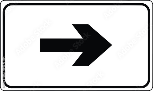 Straight arrow traffic sign indicating forward direction on a roadway.