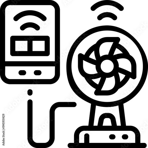 fan line icon. Clean and minimalist vector icon for websites, mobile apps, presentations, and logos. Fully scalable and customizable for any project.