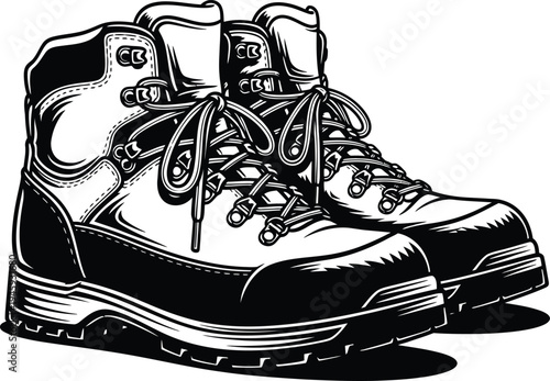 Classic hiking boots with sturdy lacing system and vibram outsole design