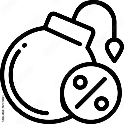 bomb line icon. Clean and minimalist vector icon for websites, mobile apps, presentations, and logos. Fully scalable and customizable for any project.