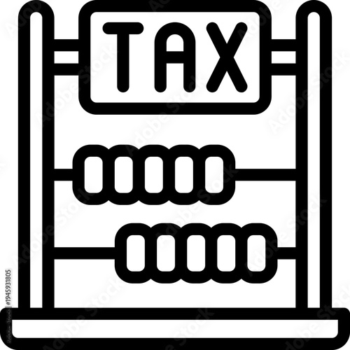 abacus line icon. Clean and minimalist vector icon for websites, mobile apps, presentations, and logos. Fully scalable and customizable for any project.