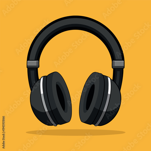 Black modern headphones with soft ear cushions
