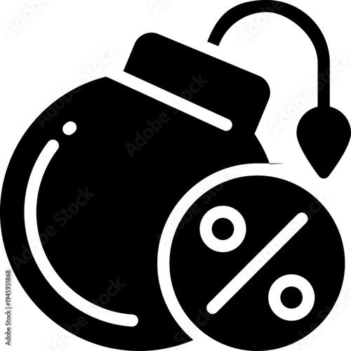 bomb glyph icon. Strong and solid vector icon for websites, mobile interfaces, presentations, and visual branding. High quality and easy to edit.