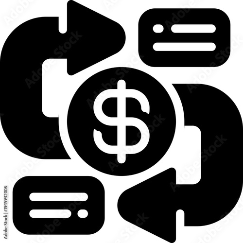 turnover glyph icon. Clean and minimalist vector icon for websites, mobile apps, presentations, and logos. Fully scalable and customizable for any project.