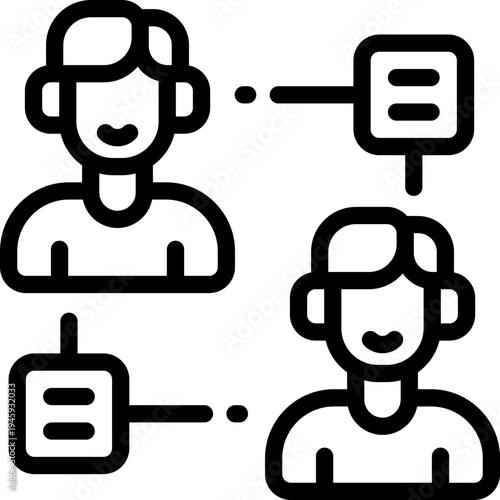 collaboration line icon. Clean and minimalist vector icon for websites, mobile apps, presentations, and logos. Fully scalable and customizable for any project.