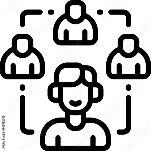 group line icon. Clean and minimalist vector icon for websites, mobile apps, presentations, and logos. Fully scalable and customizable for any project.