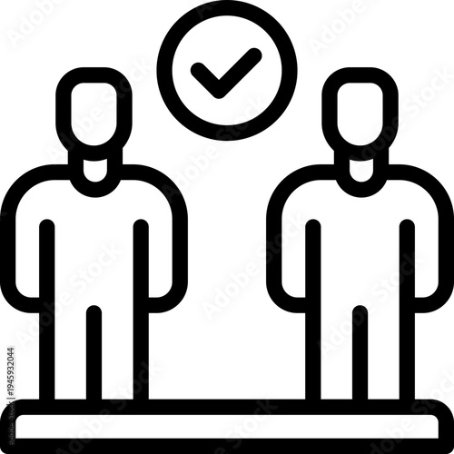 teamwork line icon. Clean and minimalist vector icon for websites, mobile apps, presentations, and logos. Fully scalable and customizable for any project.