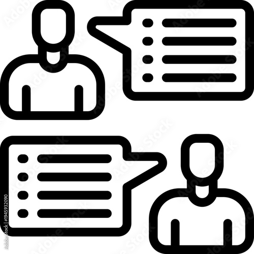 talk line icon. Clean and minimalist vector icon for websites, mobile apps, presentations, and logos. Fully scalable and customizable for any project.