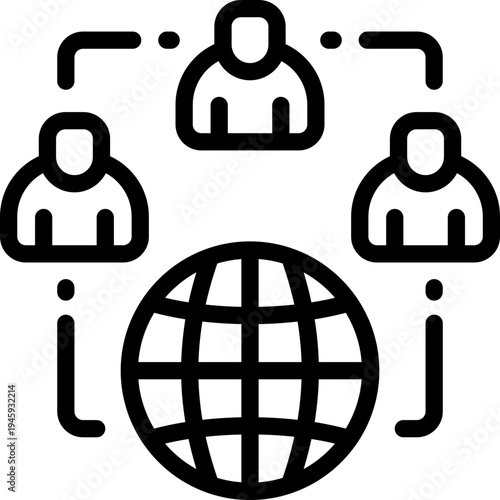 outsource line icon. Clean and minimalist vector icon for websites, mobile apps, presentations, and logos. Fully scalable and customizable for any project.