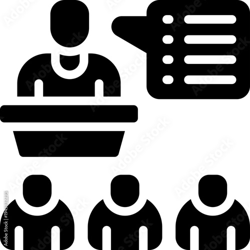 mentoring glyph icon. Strong and solid vector icon for websites, mobile interfaces, presentations, and visual branding. High quality and easy to edit.