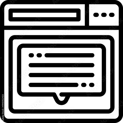 web chat line icon. Clean and minimalist vector icon for websites, mobile apps, presentations, and logos. Fully scalable and customizable for any project.