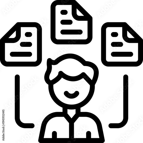 multitasking line icon. Clean and minimalist vector icon for websites, mobile apps, presentations, and logos. Fully scalable and customizable for any project.