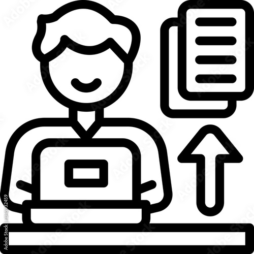 data entry line icon. Clean and minimalist vector icon for websites, mobile apps, presentations, and logos. Fully scalable and customizable for any project.